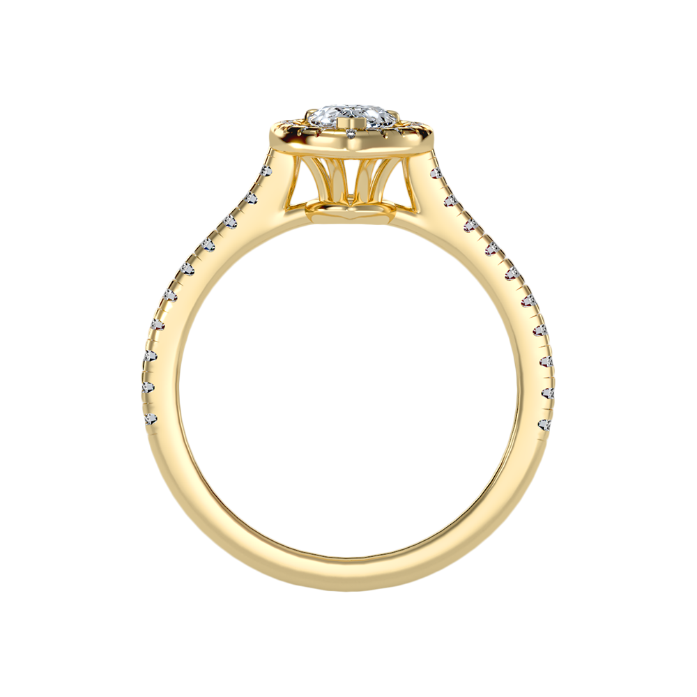 Great Pear Shaped Engagement Halo Ring In 925 Sterling Silver - Twelve