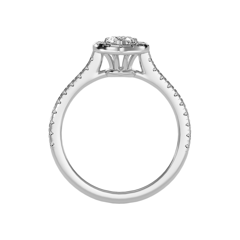 Great Pear Shaped Engagement Halo Ring - Two