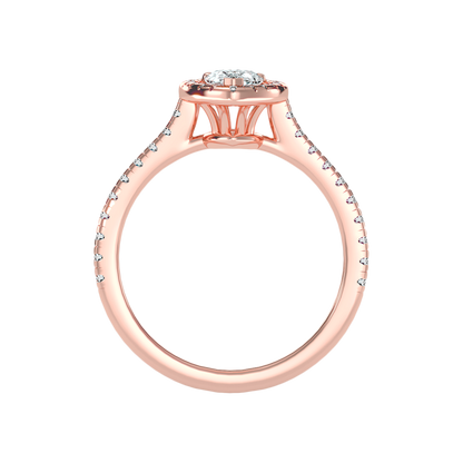 Great Pear Shaped Engagement Halo Ring - Eight