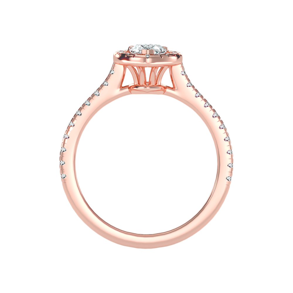 Great Pear Shaped Engagement Halo Ring In 925 Sterling Silver - Eight