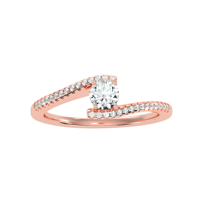 Groovy Diamond Ring In 925 Sterling Silver - Two