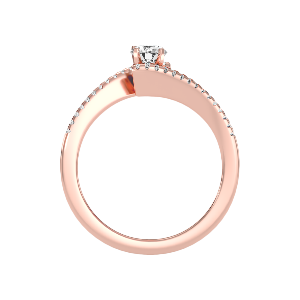 Groovy Diamond Ring In 925 Sterling Silver - Four