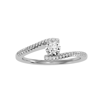 Groovy Diamond Ring In 925 Sterling Silver - Six