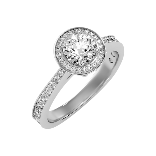 Gulony Classic Halo Diamond Engagement Ring - One