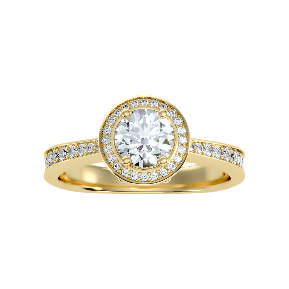 Gulony Classic Halo Diamond Engagement Ring - Ten