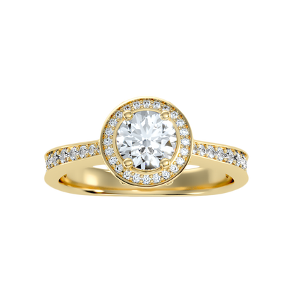 Gulony Classic Halo Diamond Engagement Ring In 925 Sterling Silver - Ten