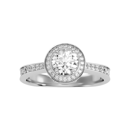 Gulony Classic Halo Diamond Engagement Ring - Three