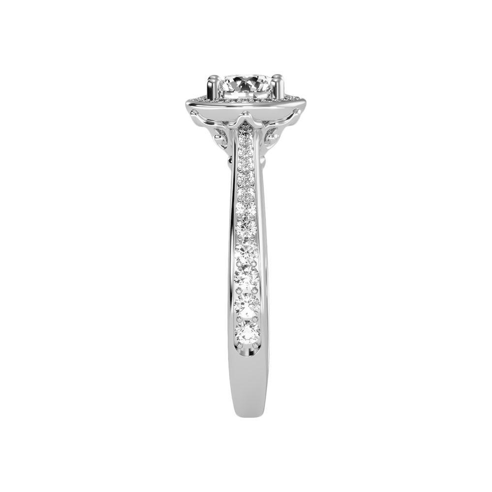 Gulony Classic Halo Diamond Engagement Ring In 925 Sterling Silver - Four
