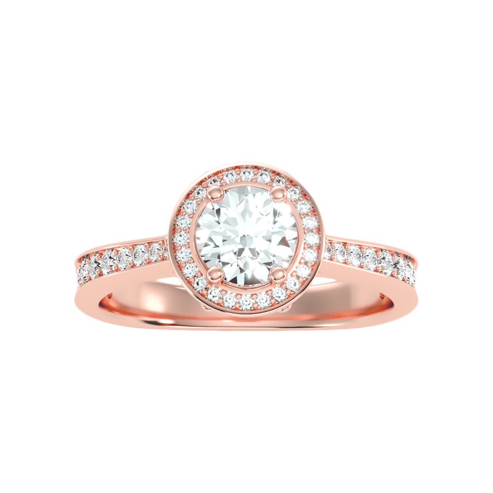 Gulony Classic Halo Diamond Engagement Ring In 925 Sterling Silver - Five