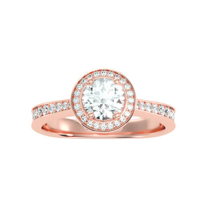 Gulony Classic Halo Diamond Engagement Ring In 925 Sterling Silver - Five