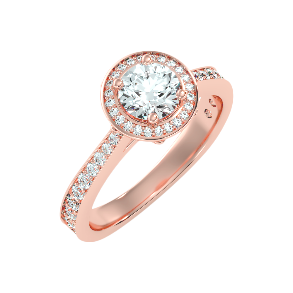 Gulony Classic Halo Diamond Engagement Ring In 925 Sterling Silver - Seven