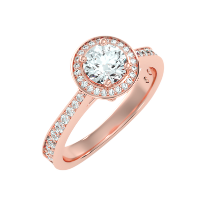 Gulony Classic Halo Diamond Engagement Ring In 925 Sterling Silver - Seven