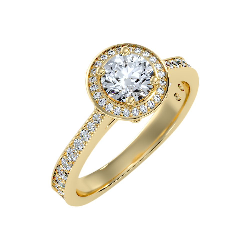 Gulony Classic Halo Diamond Engagement Ring In 925 Sterling Silver - Nine