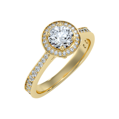 Gulony Classic Halo Diamond Engagement Ring - Nine