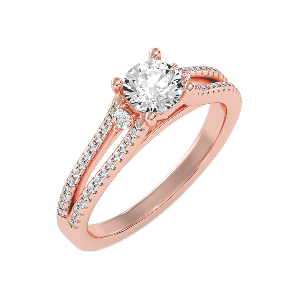 Half Moon Solitaire Ring In 925 Sterling Silver - Ten