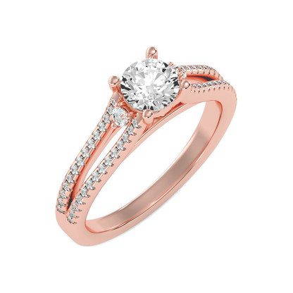Half Moon Solitaire Ring In 925 Sterling Silver - Ten