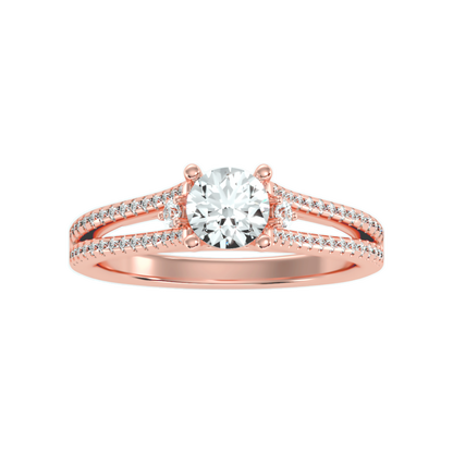 Half Moon Solitaire Ring - Twelve