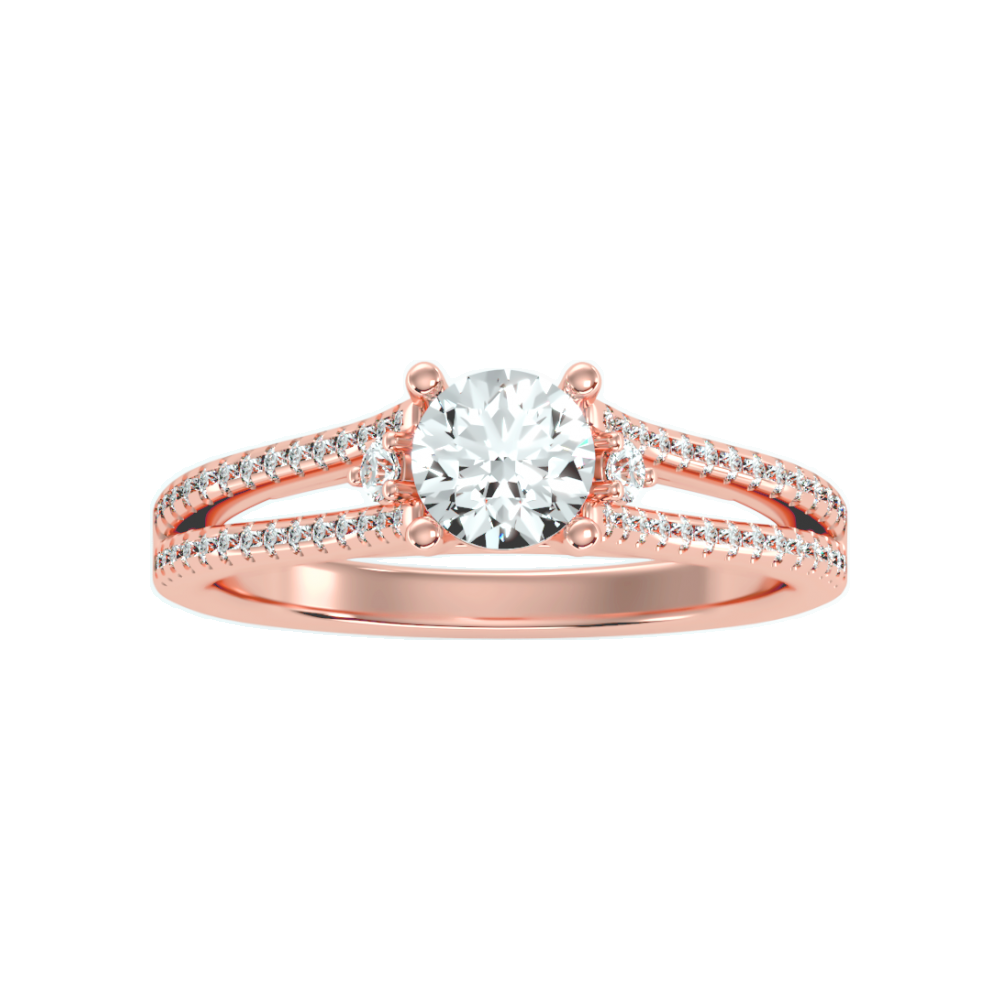 Half Moon Solitaire Ring In 925 Sterling Silver - Twelve