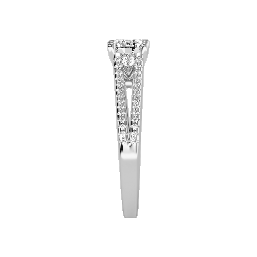 Half Moon Solitaire Ring - Three