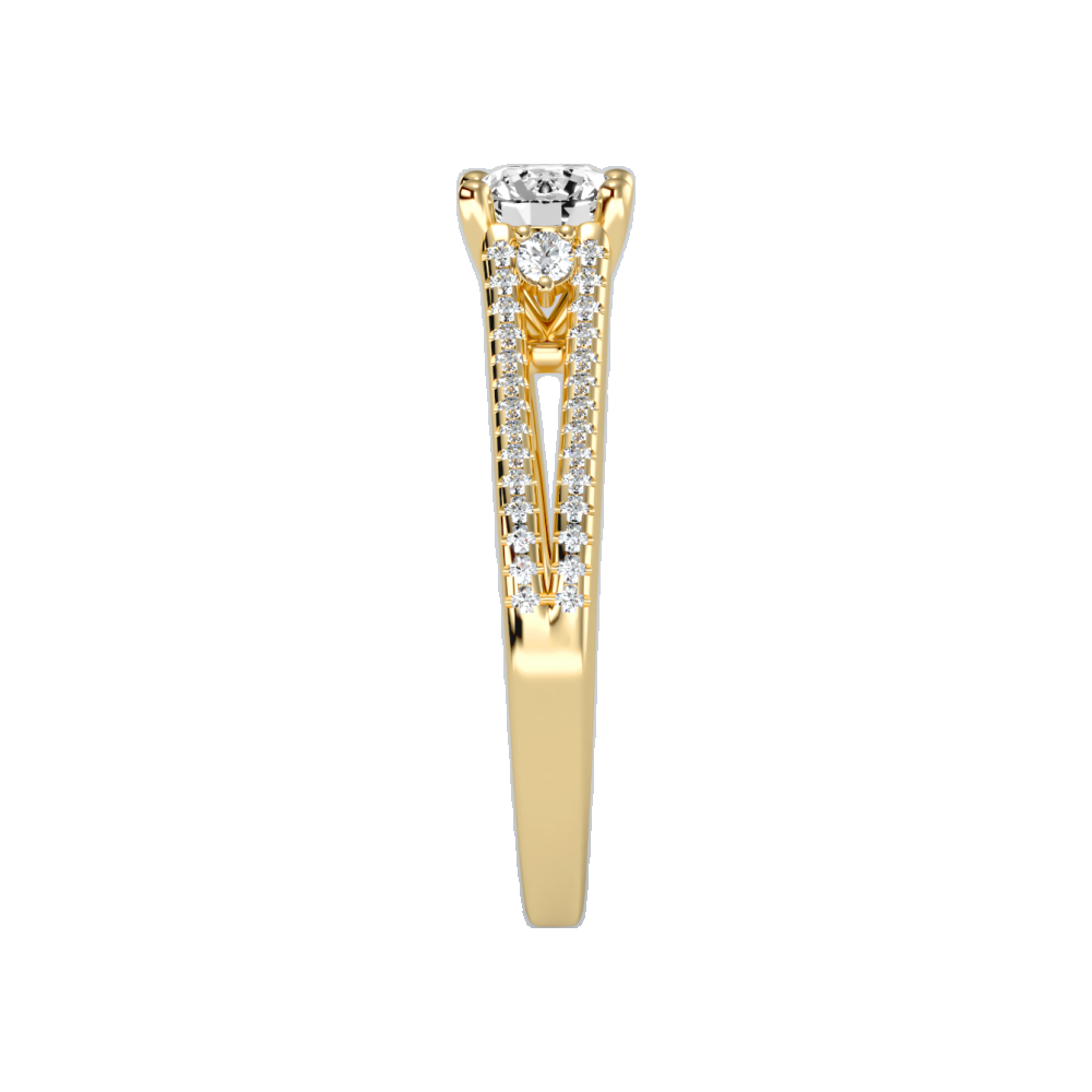 Half Moon Solitaire Ring - Seven