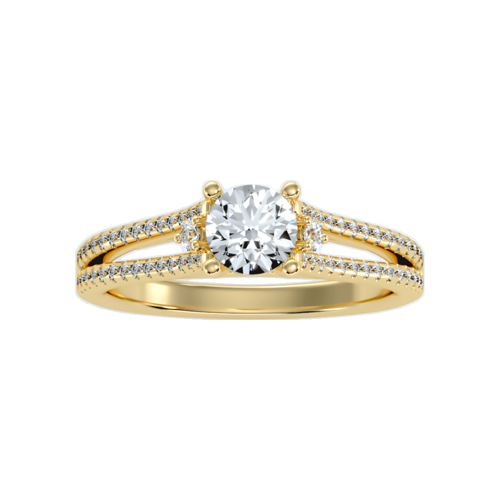 Half Moon Solitaire Ring In 925 Sterling Silver - Eight