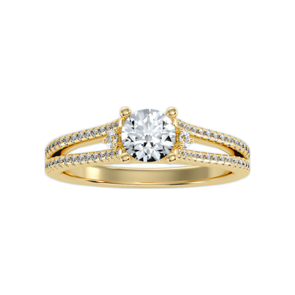 Half Moon Solitaire Ring - Eight