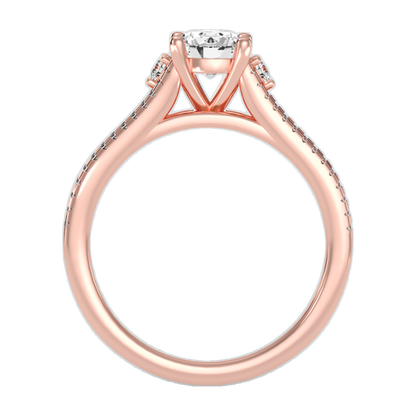 Half Moon Solitaire Ring In 925 Sterling Silver - Nine