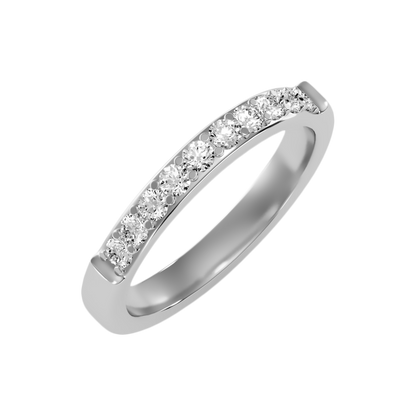 Hapop Half Eternity Band In 925 Sterling Silver - Five