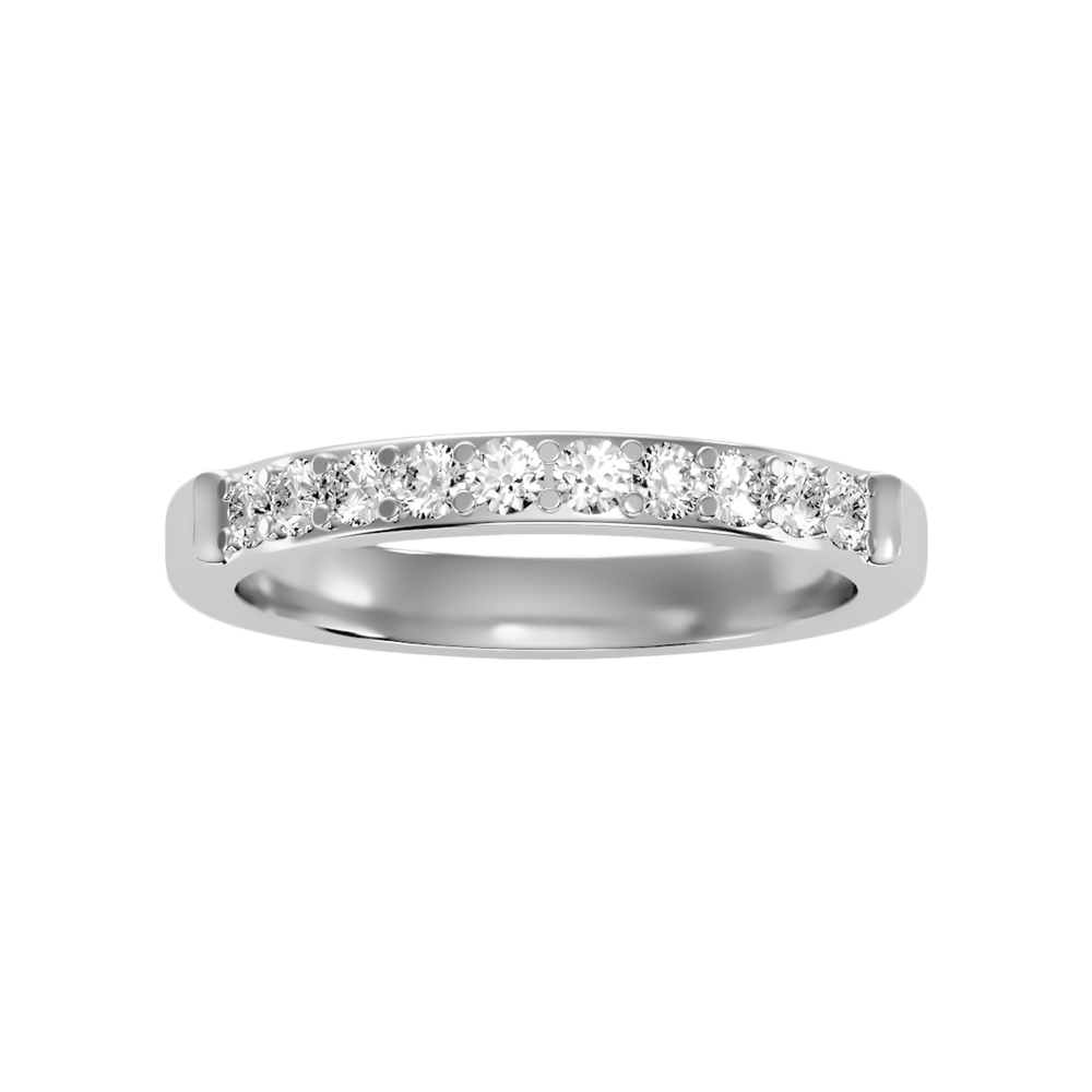 Hapop Half Eternity Band In 925 Sterling Silver - Six