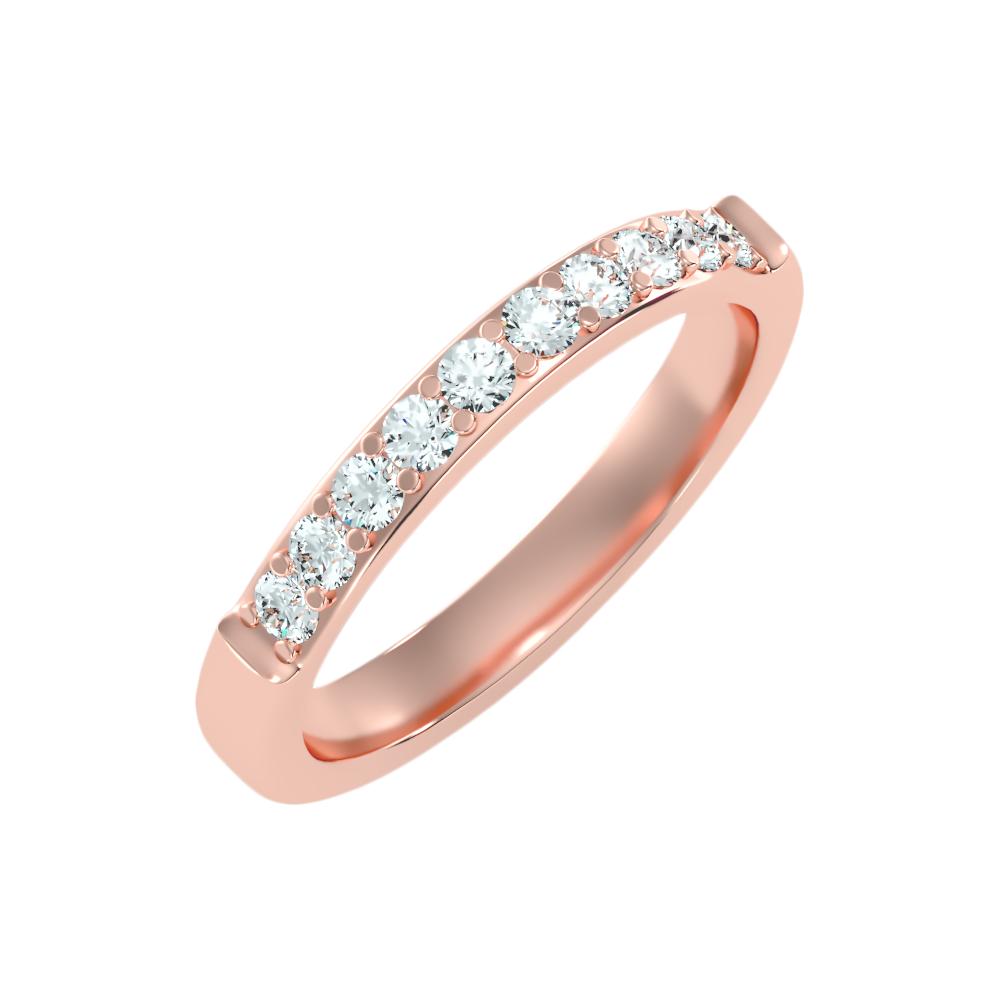 Hapop Half Eternity Band In 925 Sterling Silver - Nine