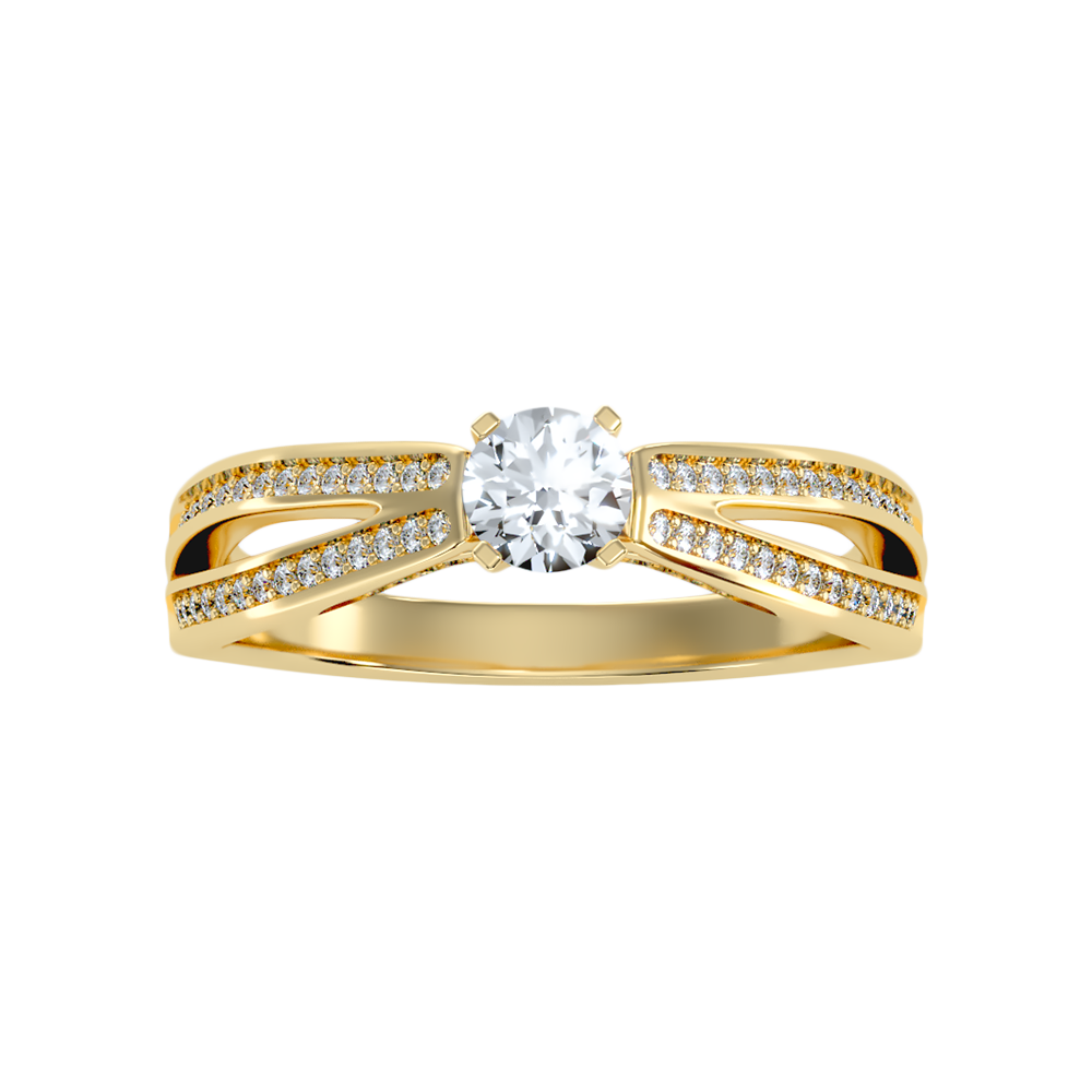 Happy Solitaire Ring In 925 Sterling Silver - Ten