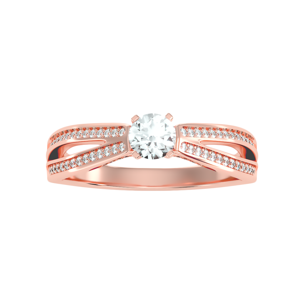 Happy Solitaire Ring In 925 Sterling Silver - Two