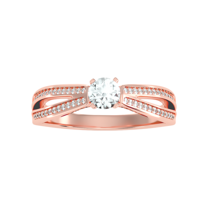 Happy Solitaire Ring In 925 Sterling Silver - Two