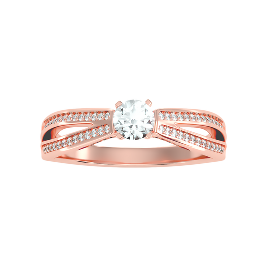 Happy Solitaire Ring In 925 Sterling Silver - Two