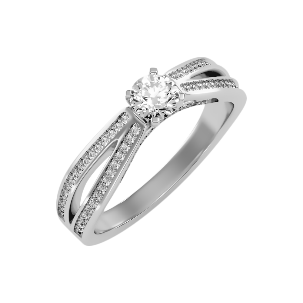 Happy Solitaire Ring In 925 Sterling Silver - Five