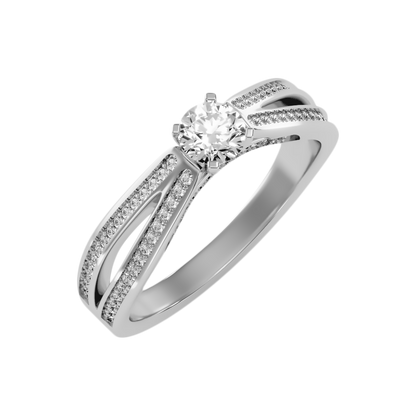Happy Solitaire Ring In 925 Sterling Silver - Five