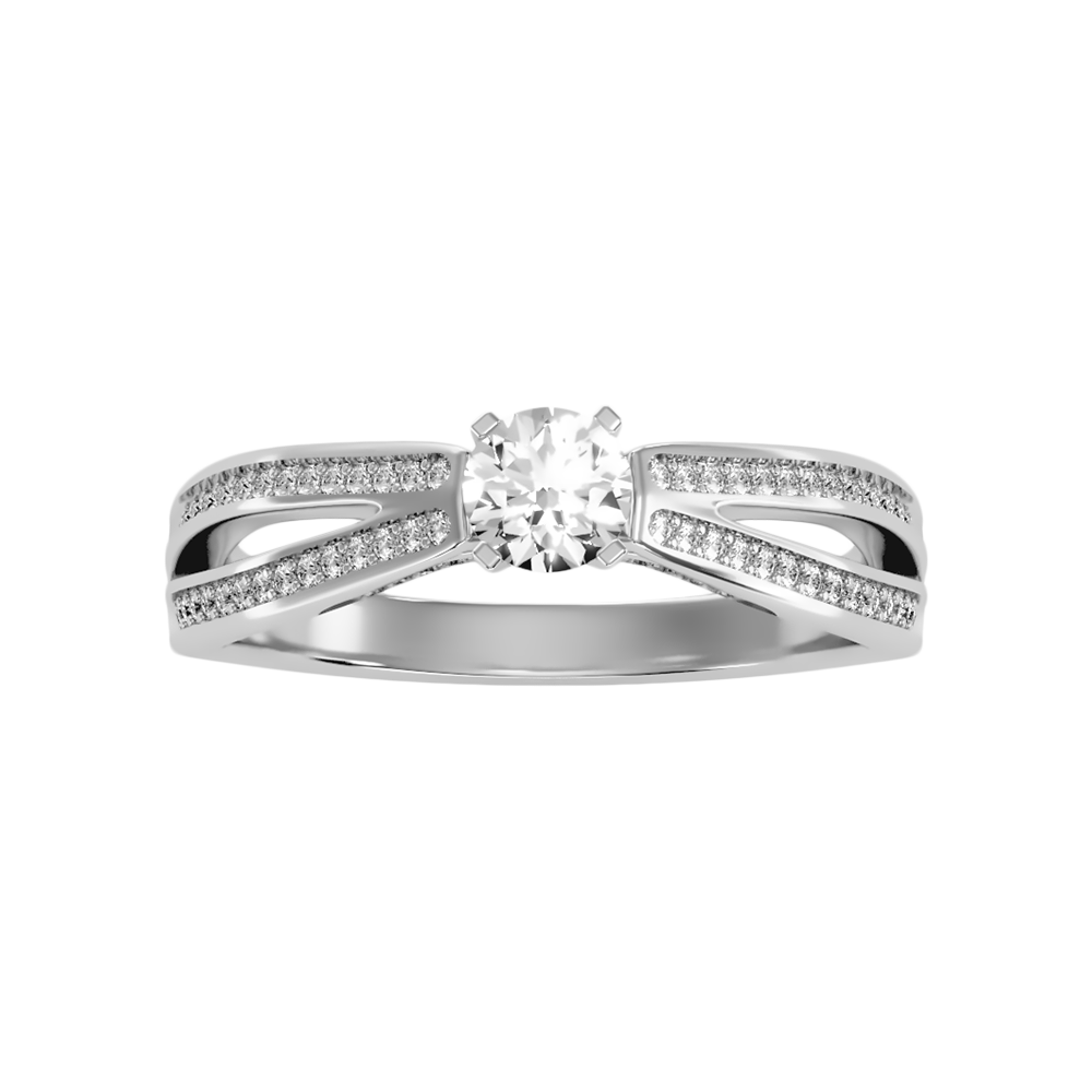 Happy Solitaire Ring In 925 Sterling Silver - Six
