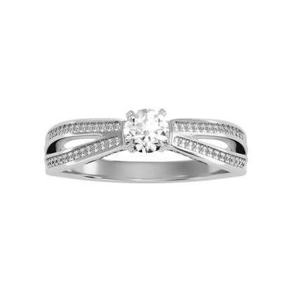 Happy Solitaire Ring In 925 Sterling Silver - Six