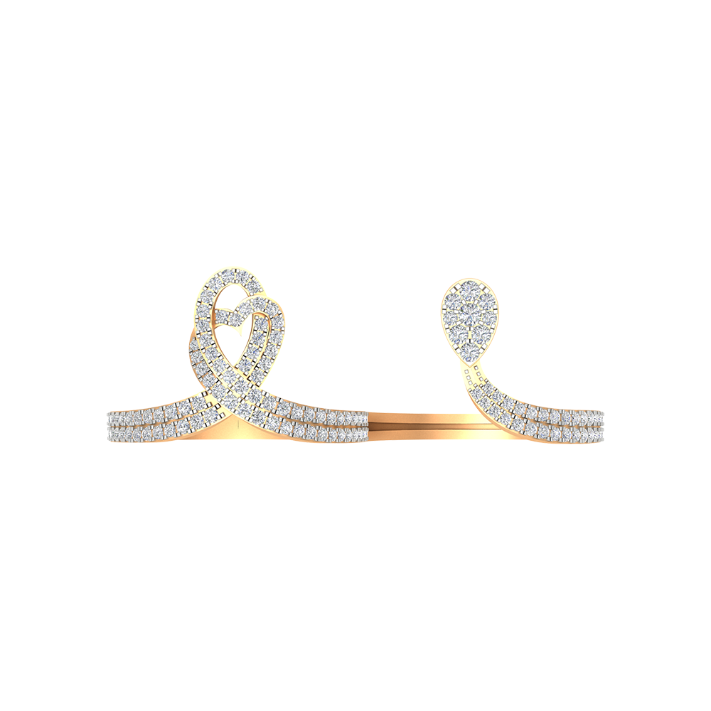 Heart Drop Two Finger Ring - Ten