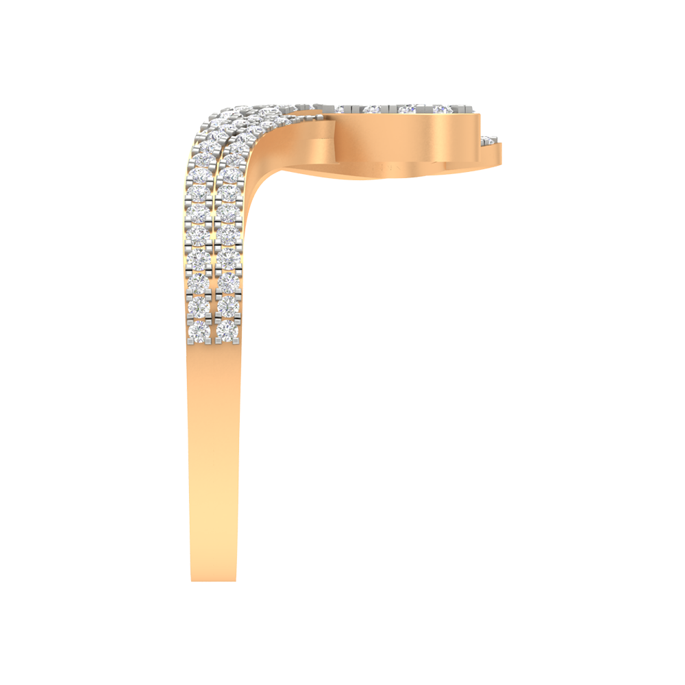 Heart Drop Two Finger Ring - Eleven