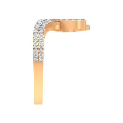 Heart Drop Two Finger Ring - Eleven