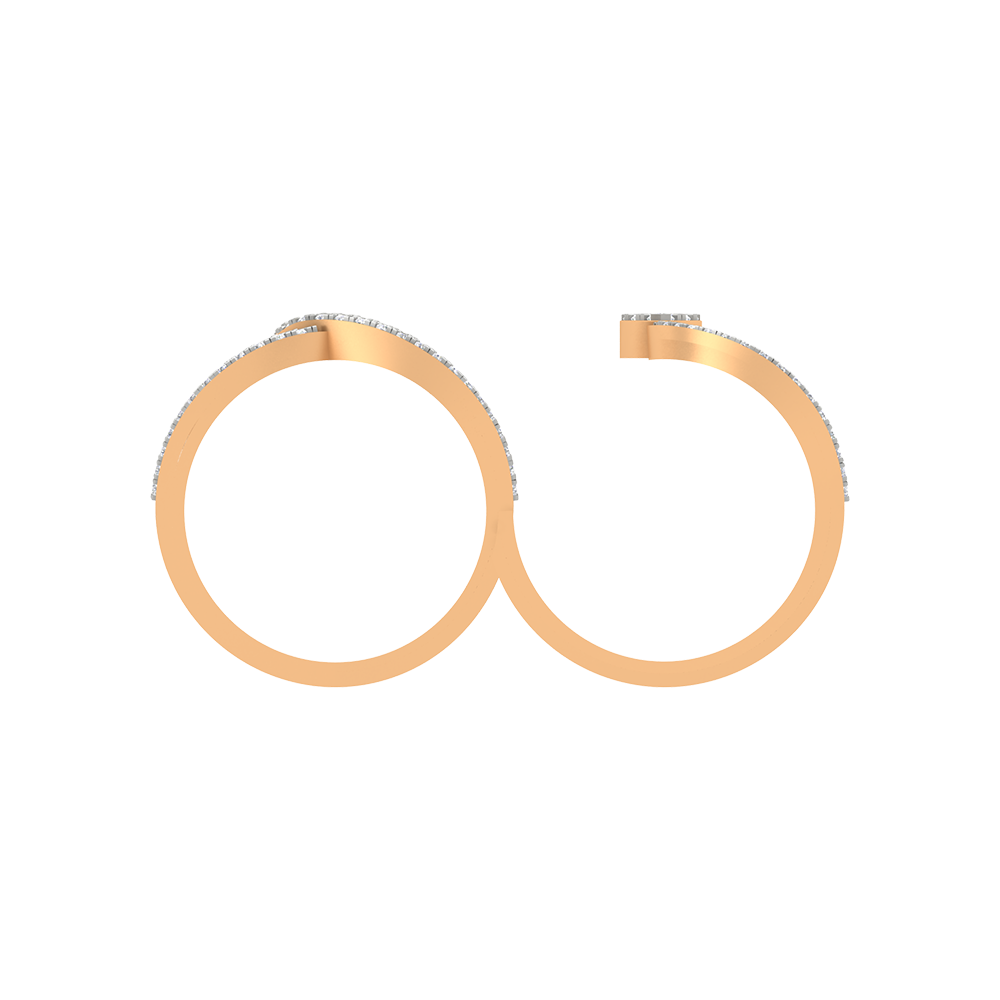Heart Drop Two Finger Ring - Twelve