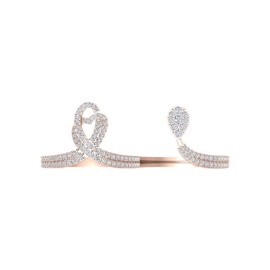 Heart Drop Two Finger Ring In 925 Sterling Silver - Two