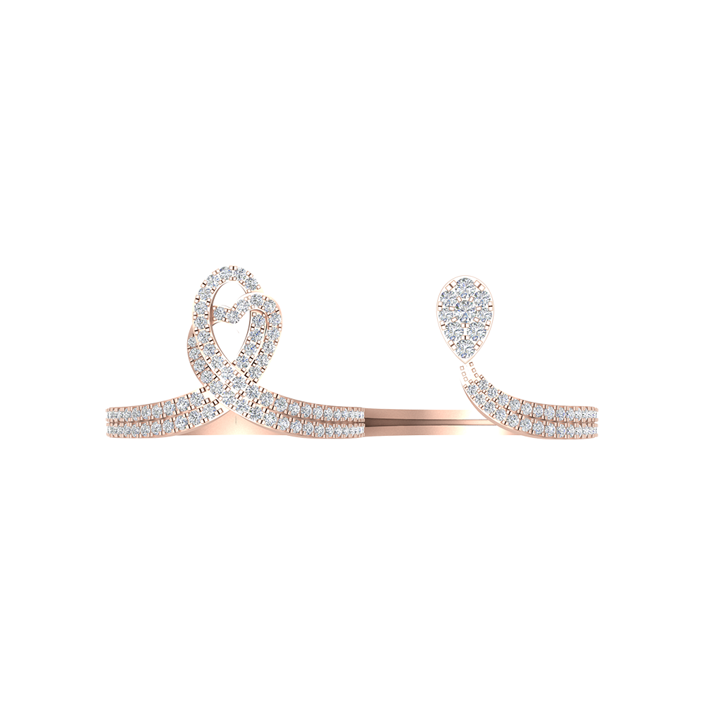 Heart Drop Two Finger Ring - Two