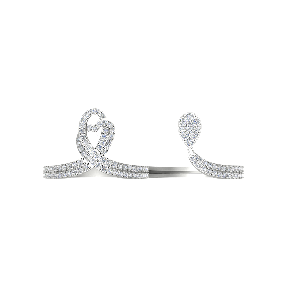 Heart Drop Two Finger Ring - Six