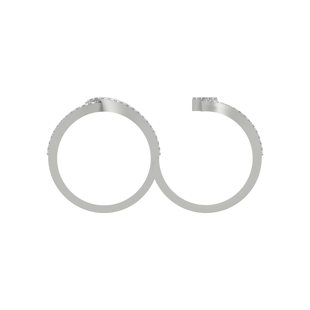 Heart Drop Two Finger Ring - Eight