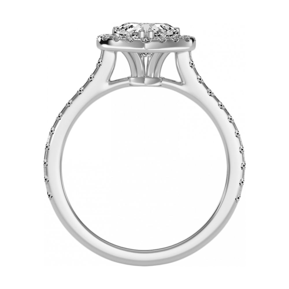 Heart Shaped Halo Ring - One