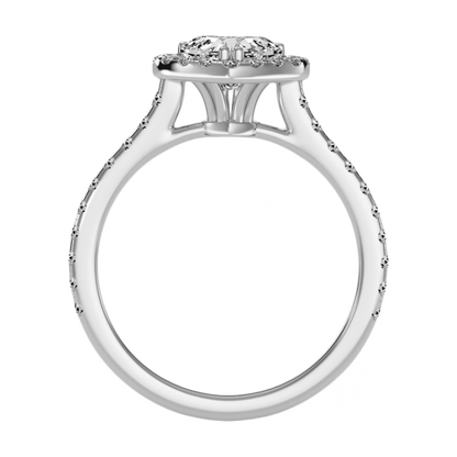 Heart Shaped Halo Ring - One