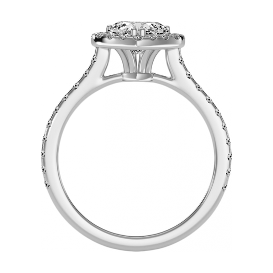Heart Shaped Halo Ring - One