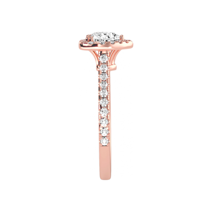 Heart Shaped Halo Ring In 925 Sterling Silver - Eleven